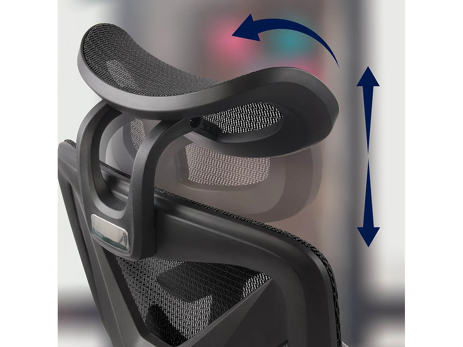 Chaise de bureau - Tissu en maille - Noir / Noir - Reston