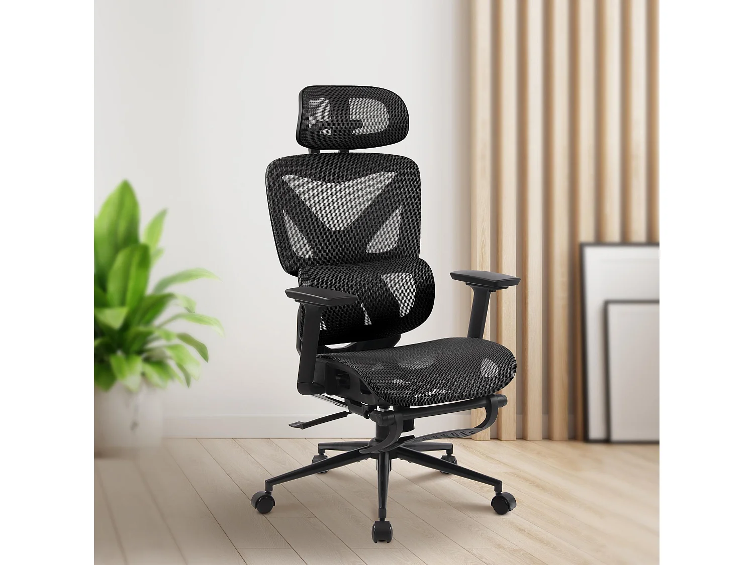 Chaise de bureau - Tissu en maille - Noir / Noir - Reston