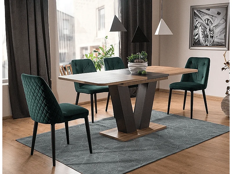 Tavolo da pranzo Platon (80x136-176)/Marrone&Antracite