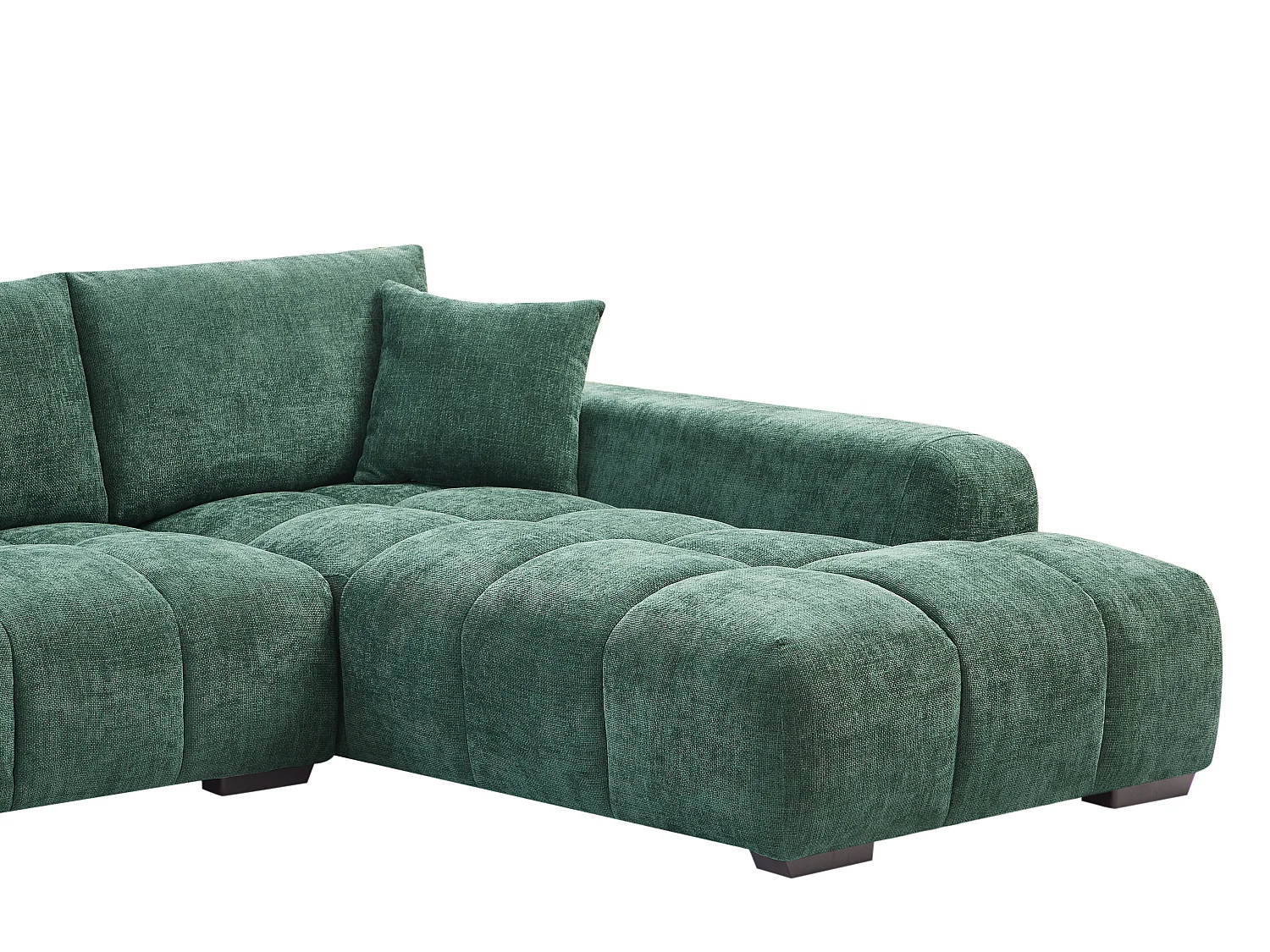 Ecksofa - Ecke rechts - Strukturstoff - Grün - BERENIA