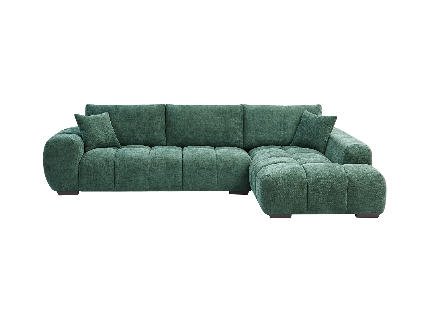 Ecksofa - Ecke rechts - Strukturstoff - Grün - BERENIA