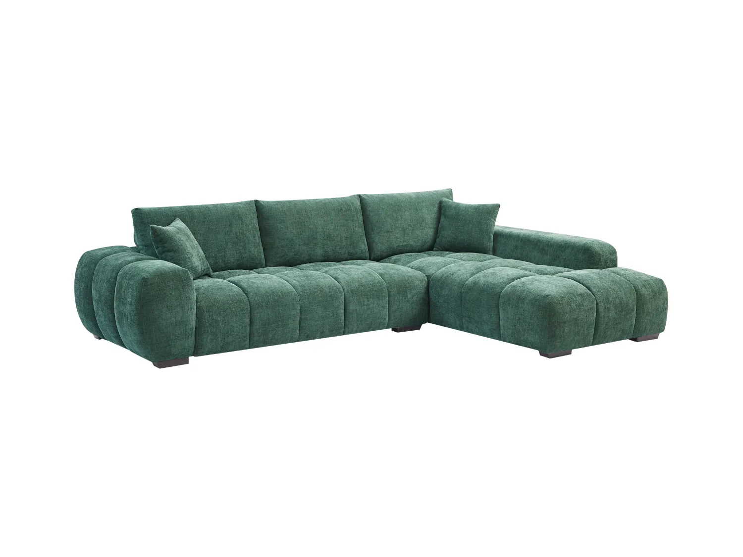 Ecksofa - Ecke rechts - Strukturstoff - Grün - BERENIA