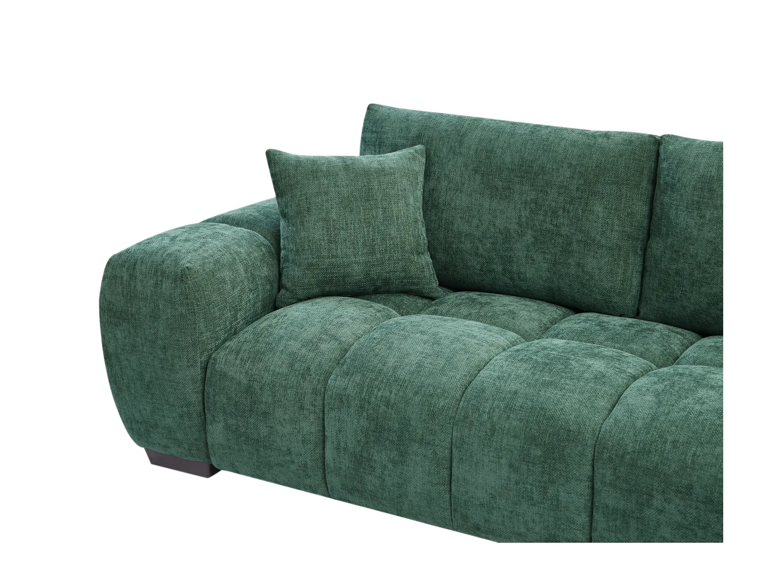 Ecksofa - Ecke rechts - Strukturstoff - Grün - BERENIA