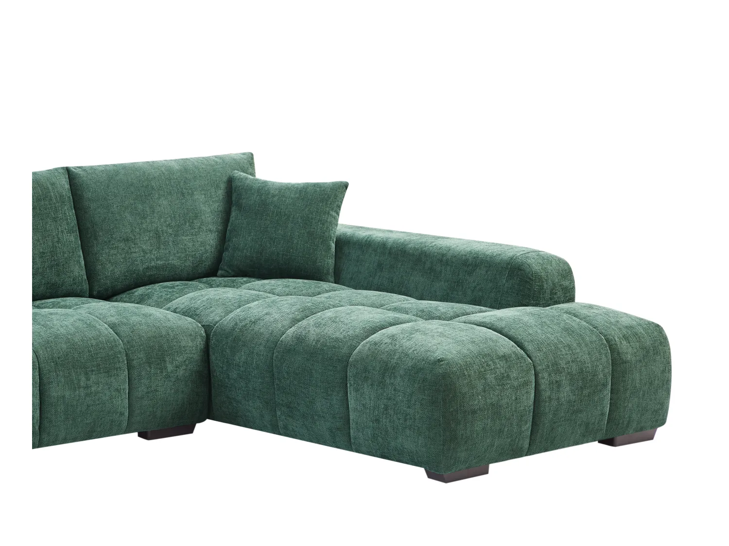Ecksofa - Ecke rechts - Strukturstoff - Grün - BERENIA