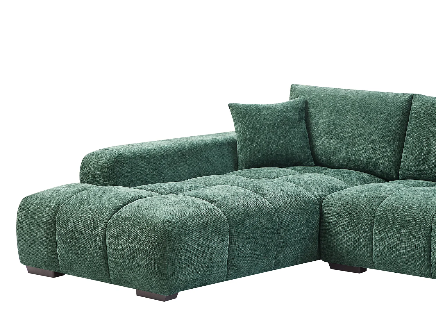 Ecksofa - Ecke links - Strukturstoff - Grün - BERENIA