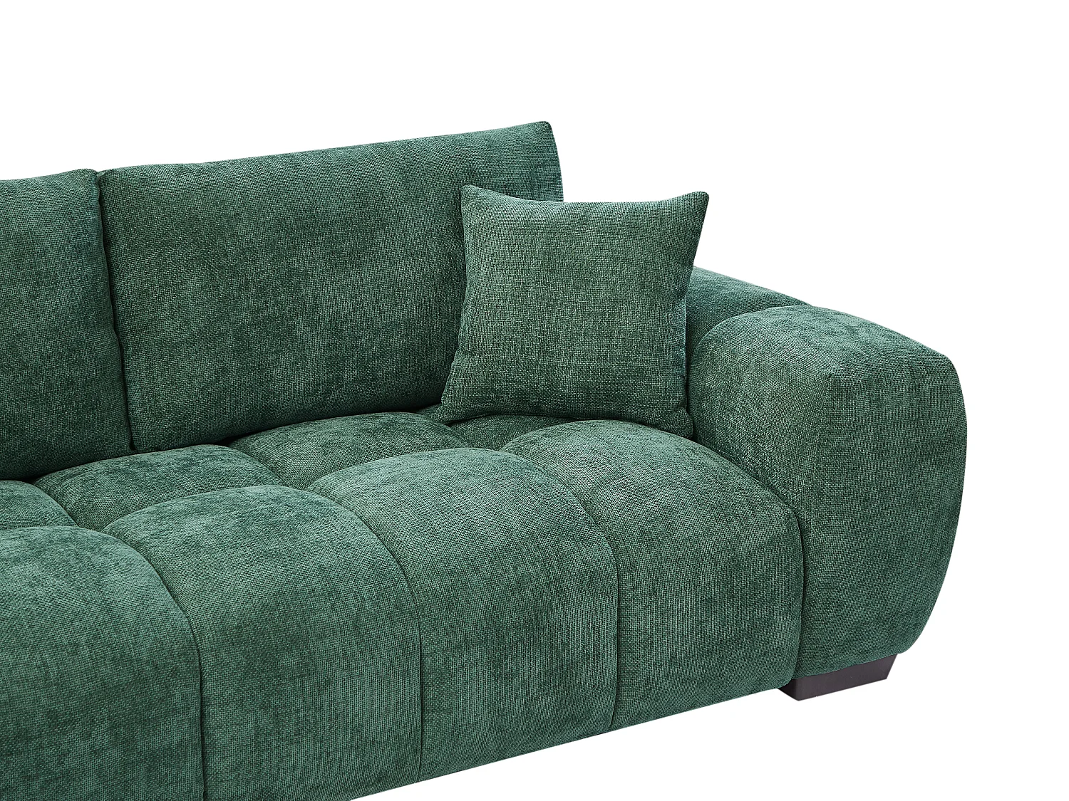 Canapé d'angle gauche en tissu texturé vert BERENIA