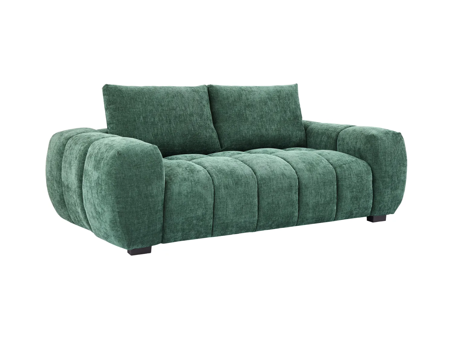 Sofá de 3 plazas de tela texturizada verde BERENIA