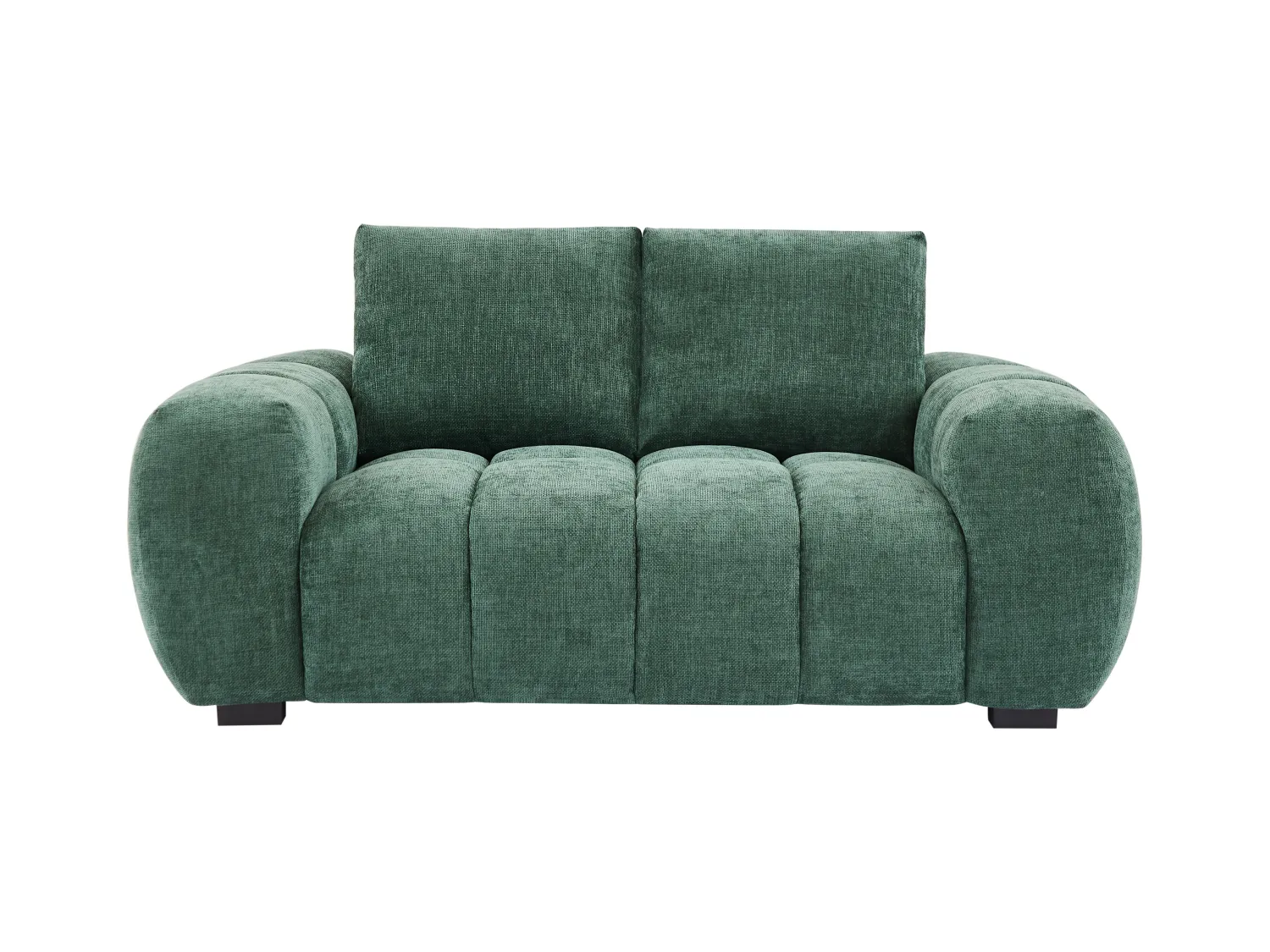 Sofa 2-Sitzer - Strukturstoff - Grün - BERENIA