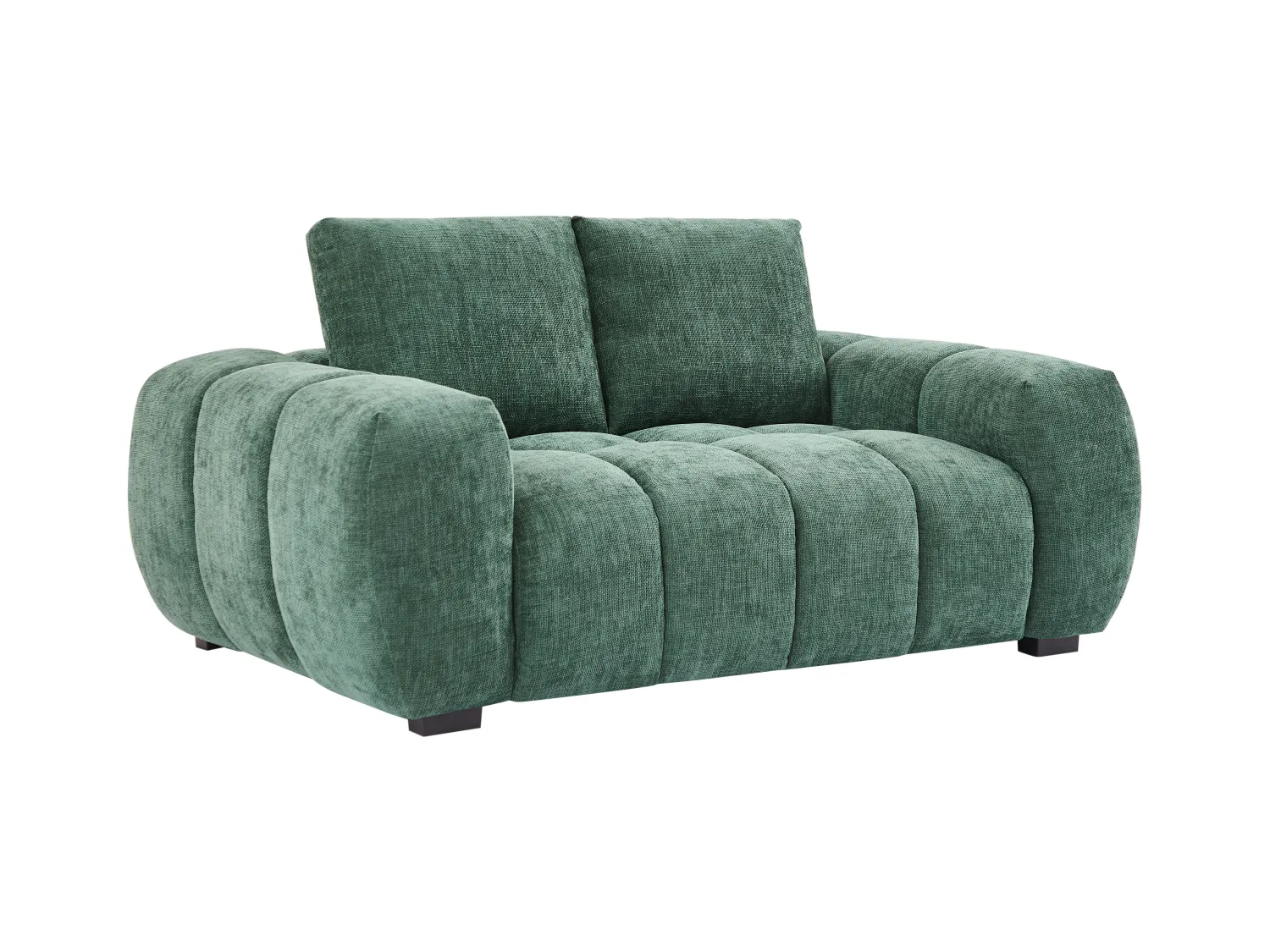 Sofa 2-Sitzer - Strukturstoff - Grün - BERENIA