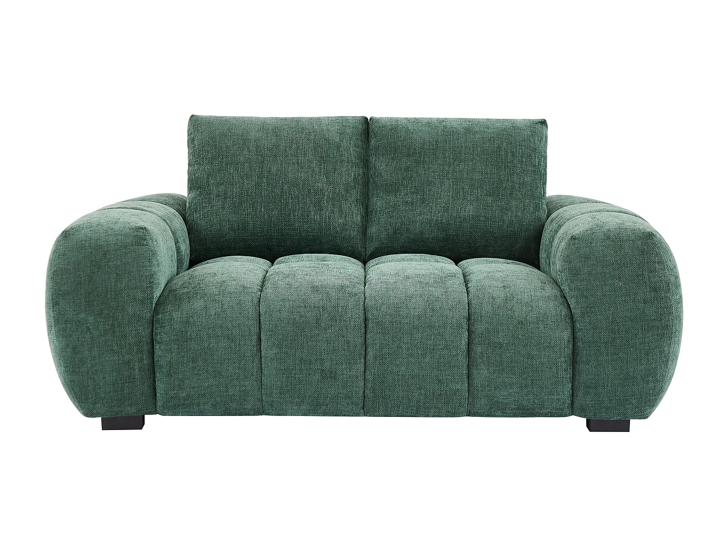 Canapé 2 places en tissu texturé vert BERENIA