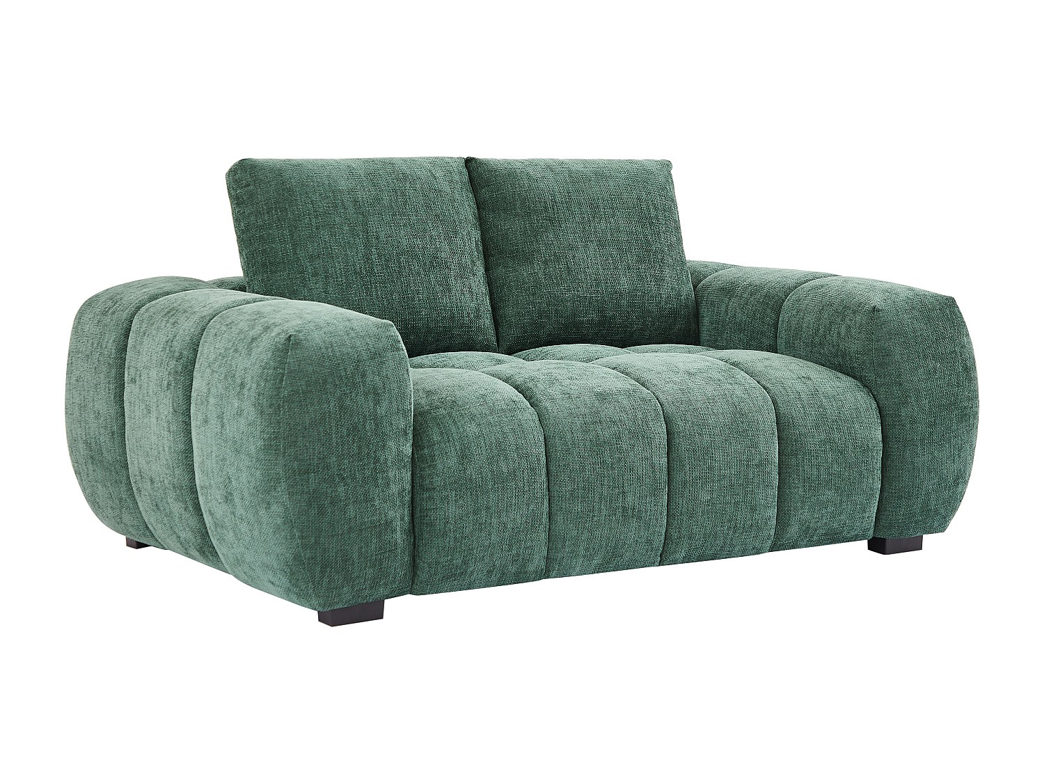 Sofa 2-Sitzer - Strukturstoff - Grün - BERENIA günstig online kaufen