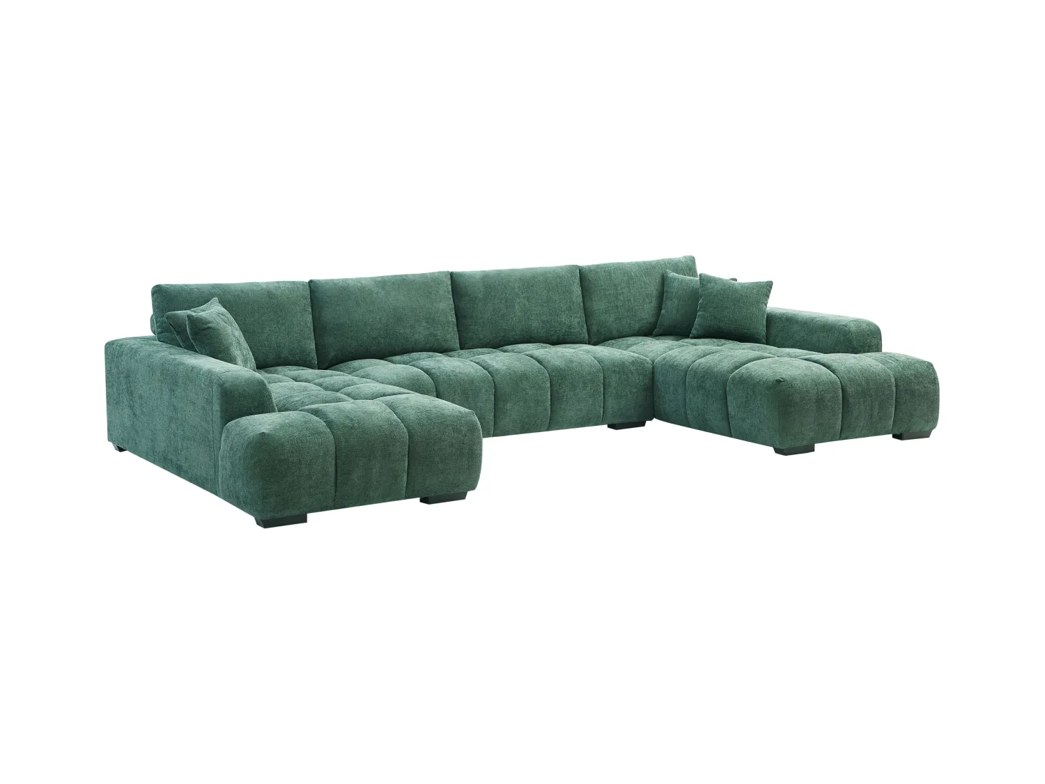 Große Wohnlandschaft - Strukturstoff - Grün - BERENIA