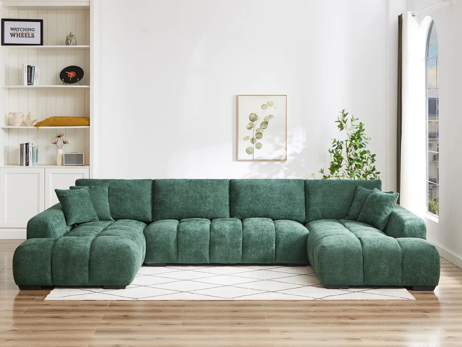 Große Wohnlandschaft - Strukturstoff - Grün - BERENIA