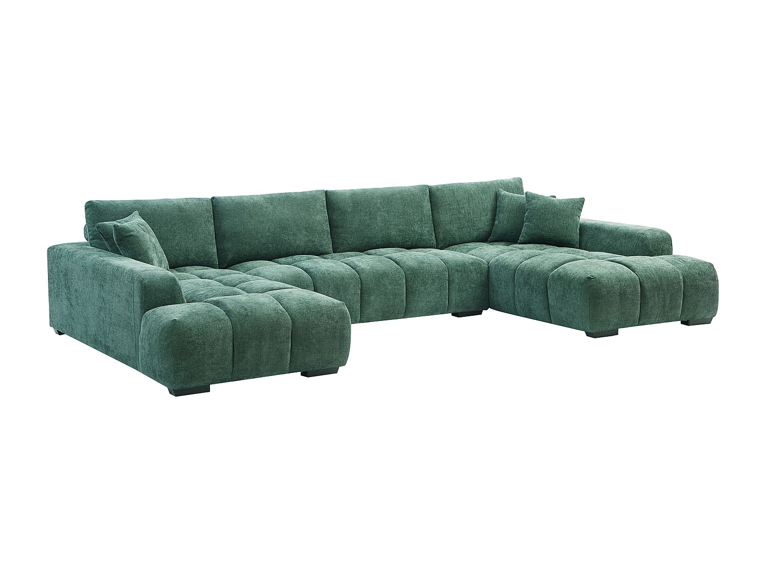 Große Wohnlandschaft - Strukturstoff - Grün - BERENIA günstig online kaufen