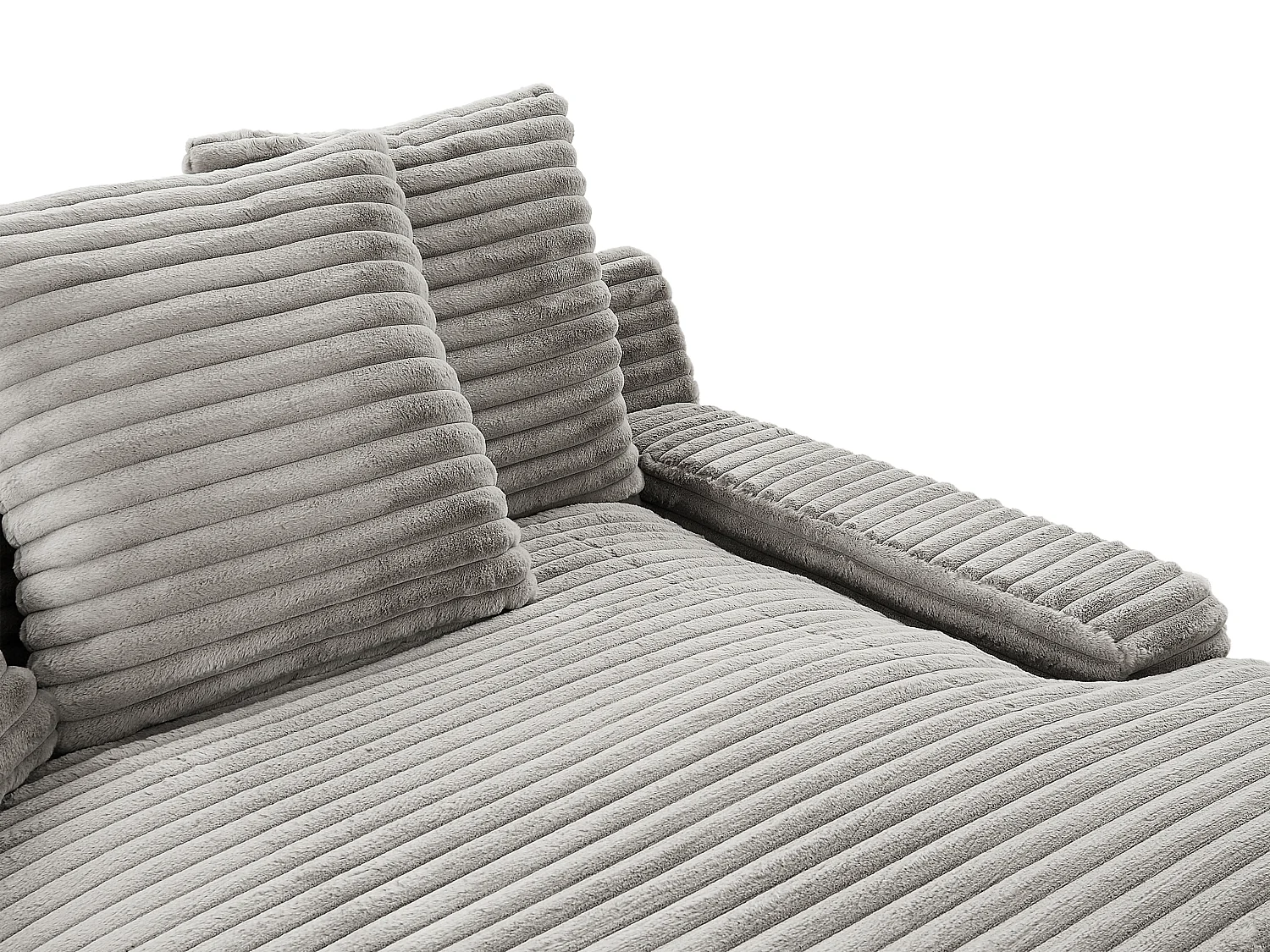 Penisola 2 posti in Velluto a coste grosse Grigio - ESARTO di PASCAL MORABITO