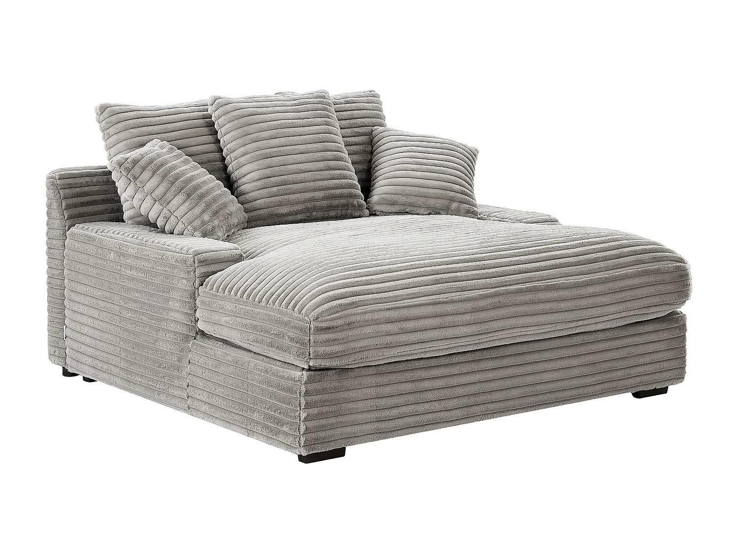 Penisola 2 posti in Velluto a coste grosse Grigio - ESARTO di PASCAL MORABITO