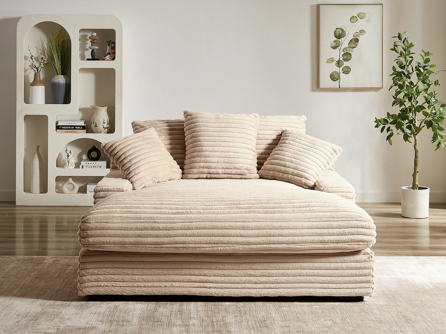 Penisola 2 posti in Velluto a coste grosse Rosa antico - ESARTO di PASCAL MORABITO