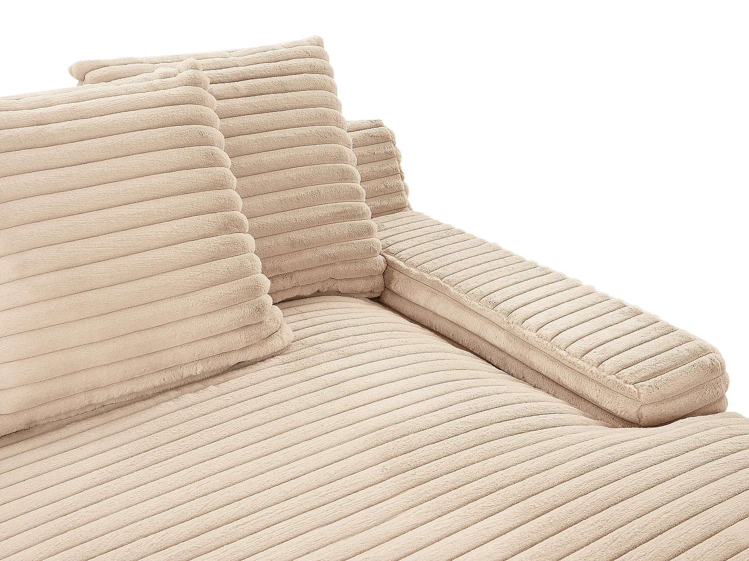 Méridienne 2 places en velours côtelé grosses côtes vieux rose ESARTO de Pascal Morabito