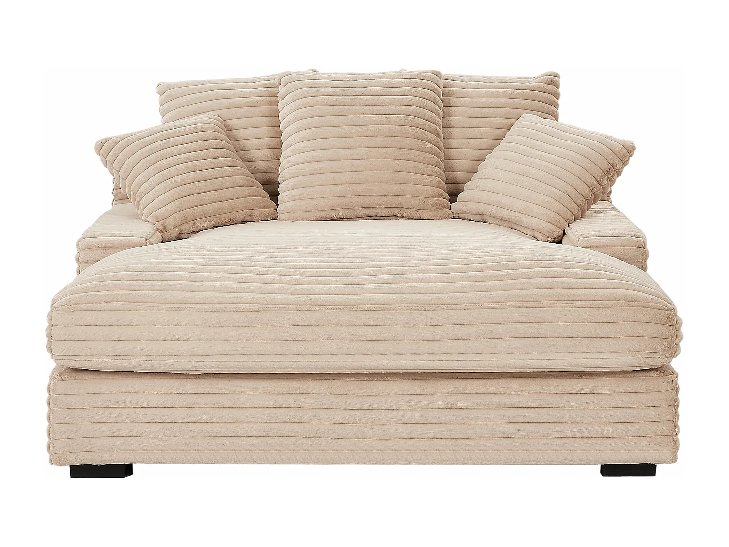 Méridienne 2 places en velours côtelé grosses côtes vieux rose ESARTO de Pascal Morabito