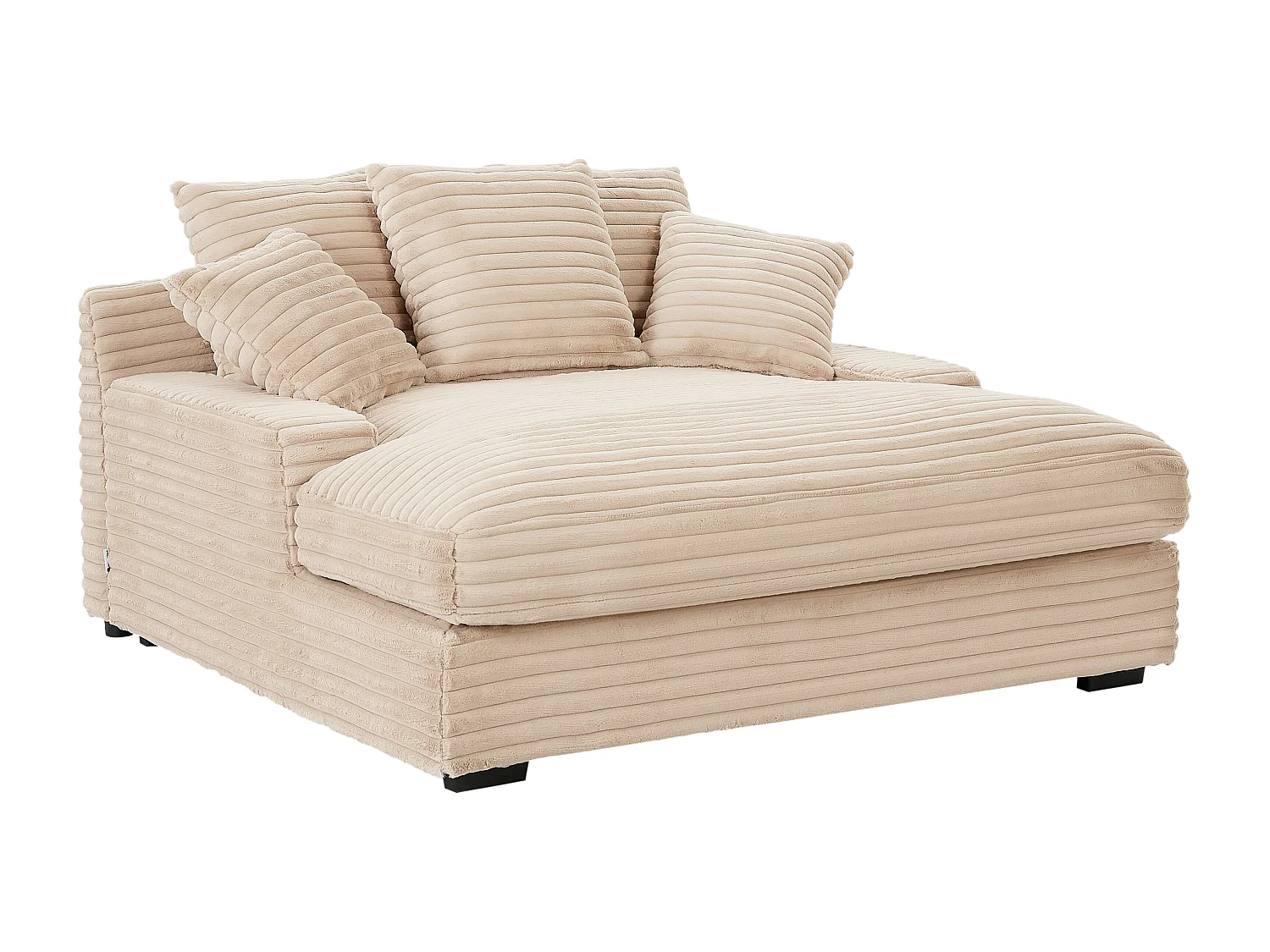 Méridienne 2 places en velours côtelé grosses côtes vieux rose ESARTO de Pascal Morabito