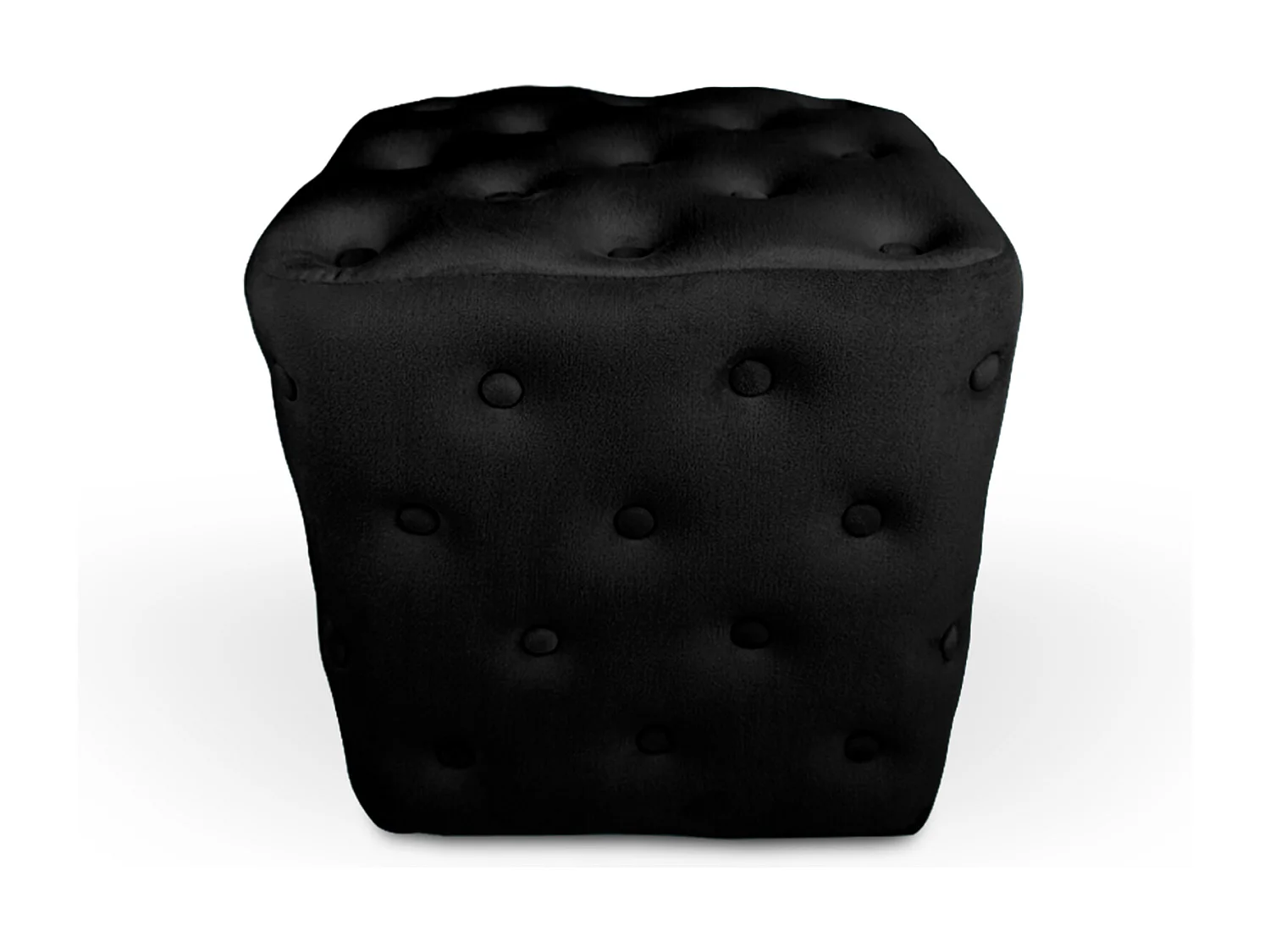 Pouf poggiapiedi quadrato, pouf divano in velluto nero mod. Otto