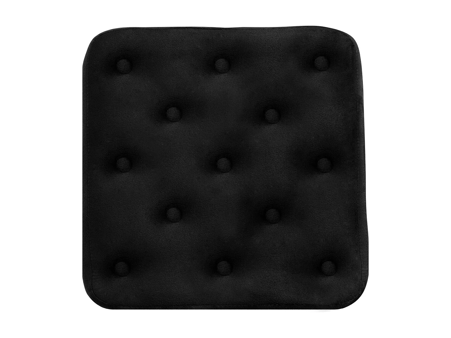 Pouf poggiapiedi quadrato, pouf divano in velluto nero mod. Otto