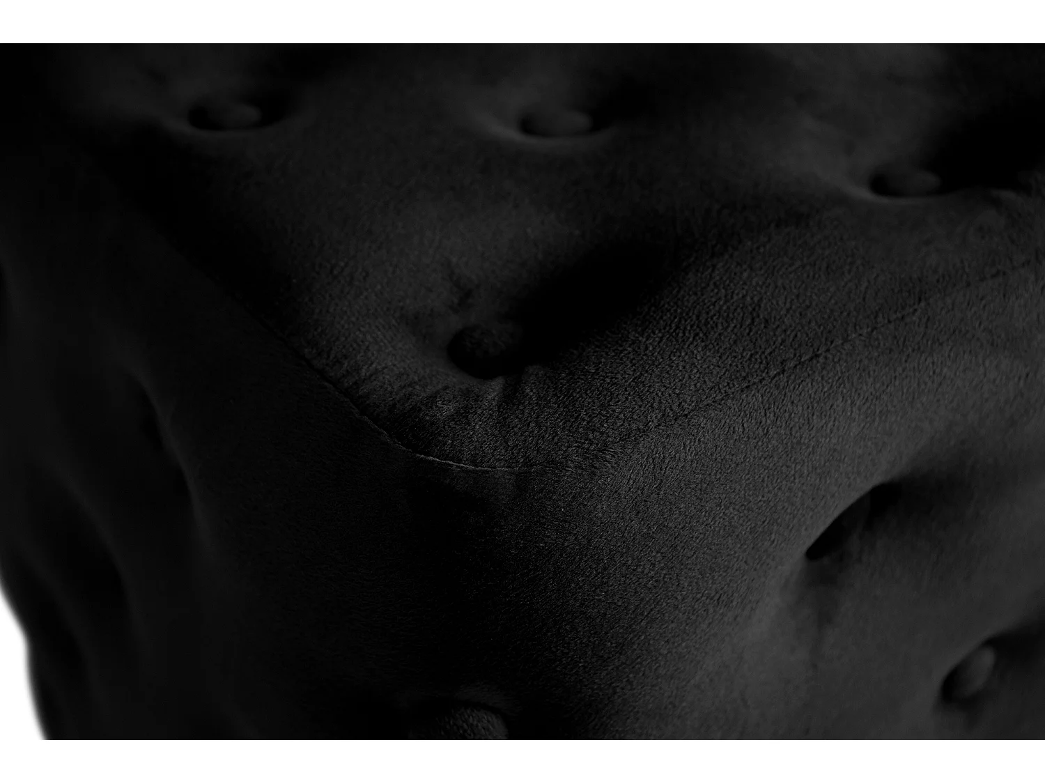 Pouf poggiapiedi quadrato, pouf divano in velluto nero mod. Otto