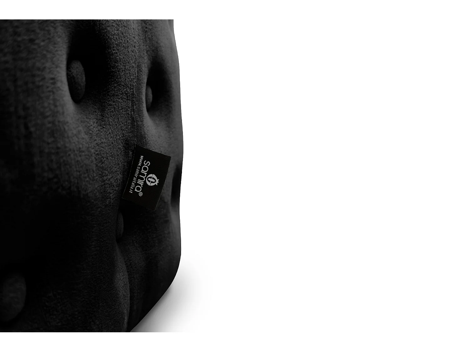 Pouf poggiapiedi quadrato, pouf divano in velluto nero mod. Otto