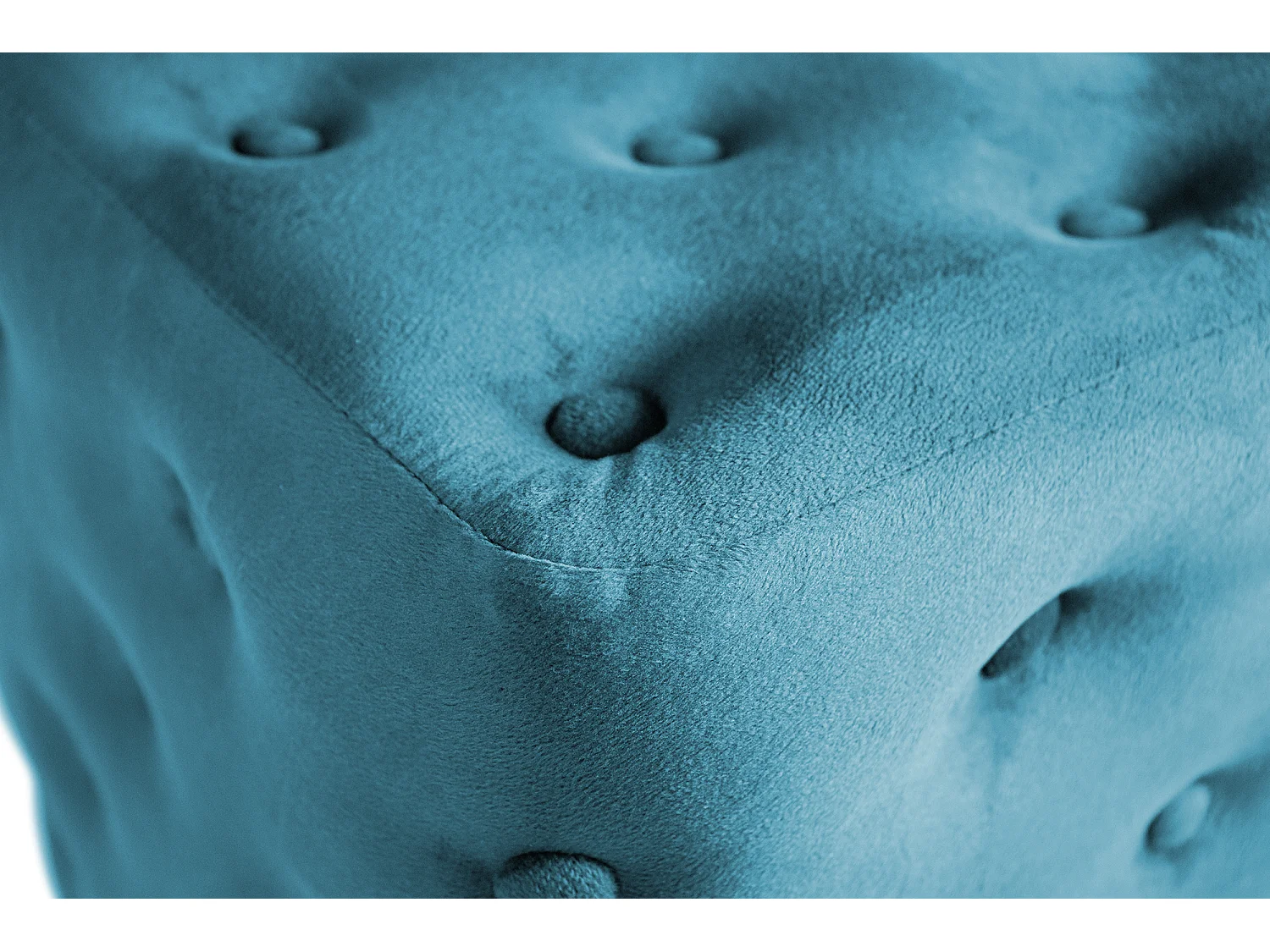 Pouf poggiapiedi quadrato, pouf divano in velluto blu petrolio mod. Otto