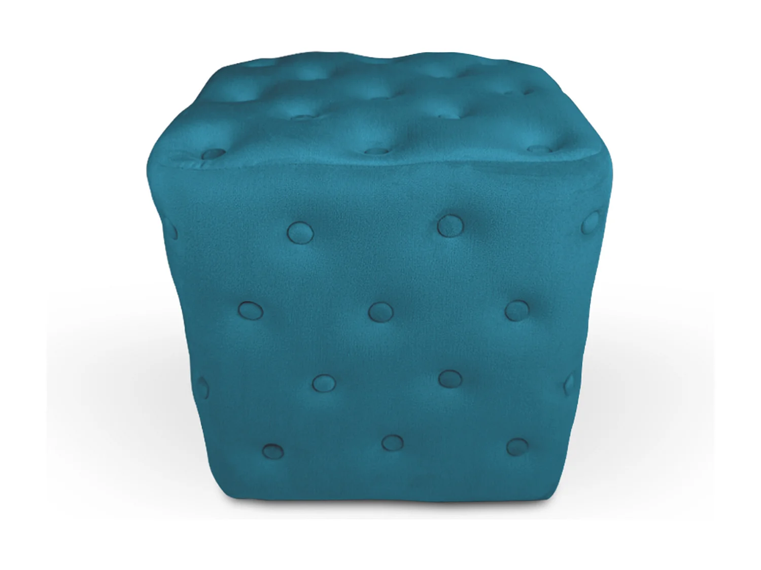 Pouf poggiapiedi quadrato, pouf divano in velluto blu petrolio mod. Otto