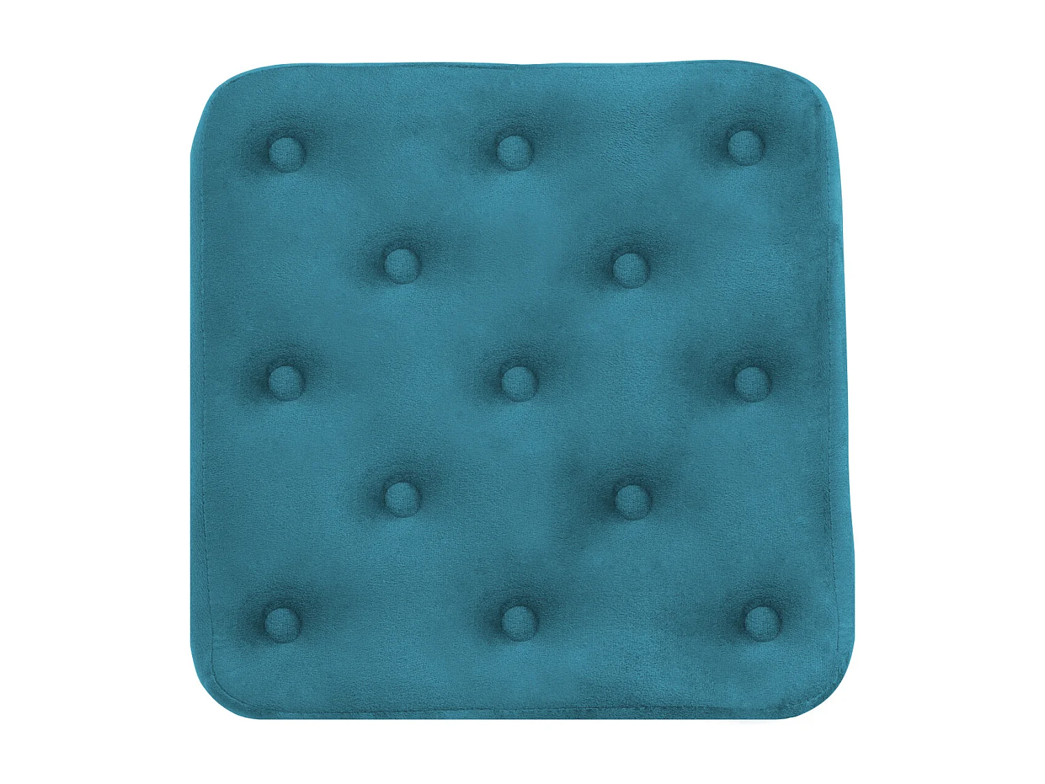 Pouf poggiapiedi quadrato, pouf divano in velluto blu petrolio mod. Otto