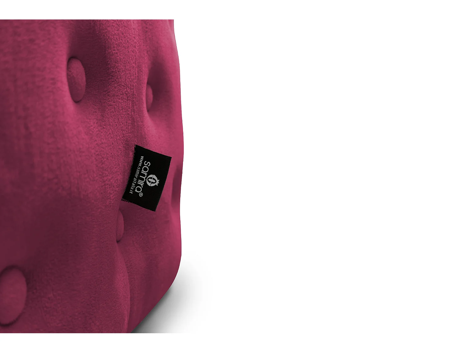 Pouf poggiapiedi quadrato, pouf divano in velluto bordeaux mod. Otto