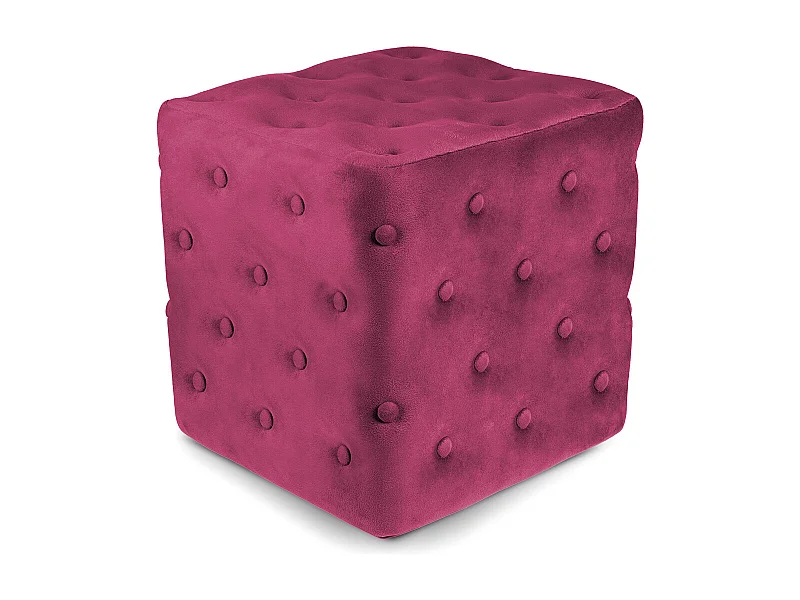 Pouf poggiapiedi quadrato, pouf divano in velluto bordeaux mod. Otto