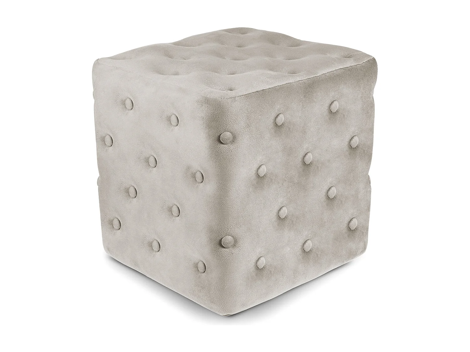 Pouf poggiapiedi quadrato, pouf divano in velluto tortora mod. Otto