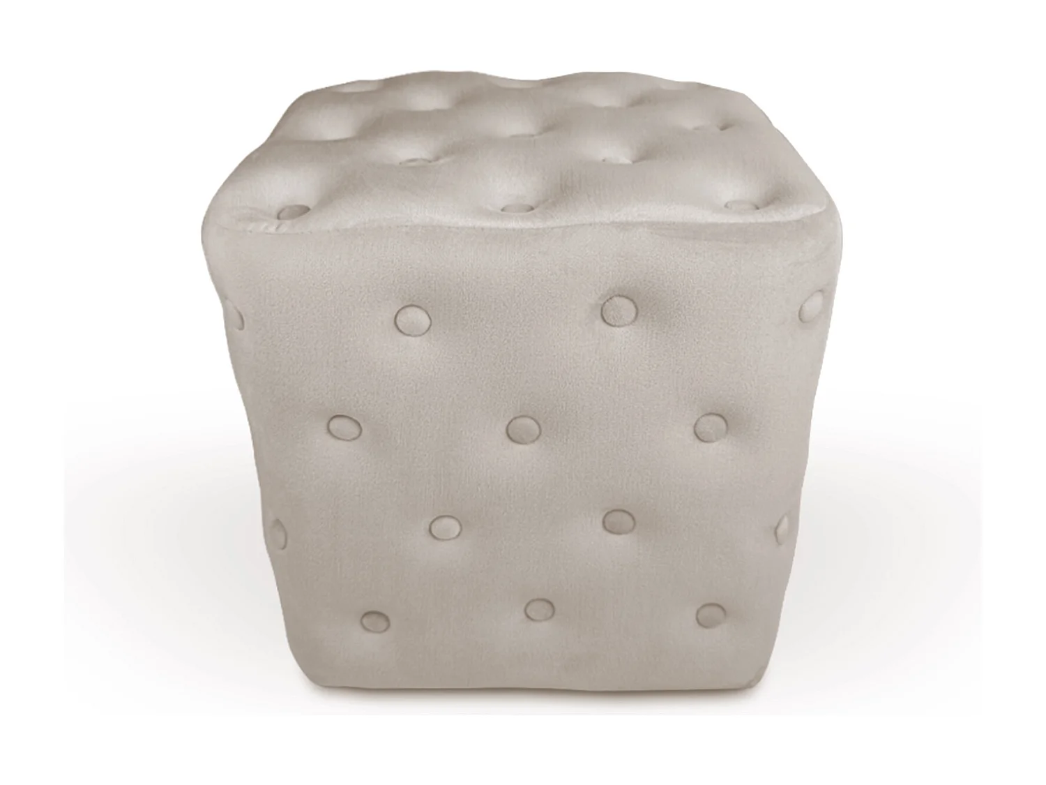 Pouf poggiapiedi quadrato, pouf divano in velluto tortora mod. Otto