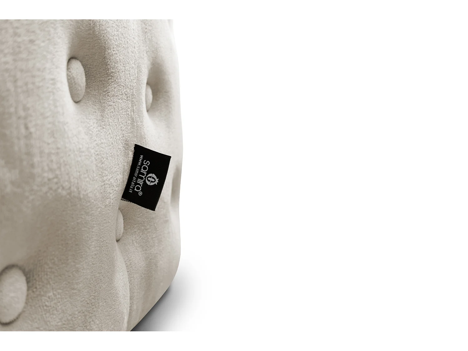 Pouf poggiapiedi quadrato, pouf divano in velluto tortora mod. Otto