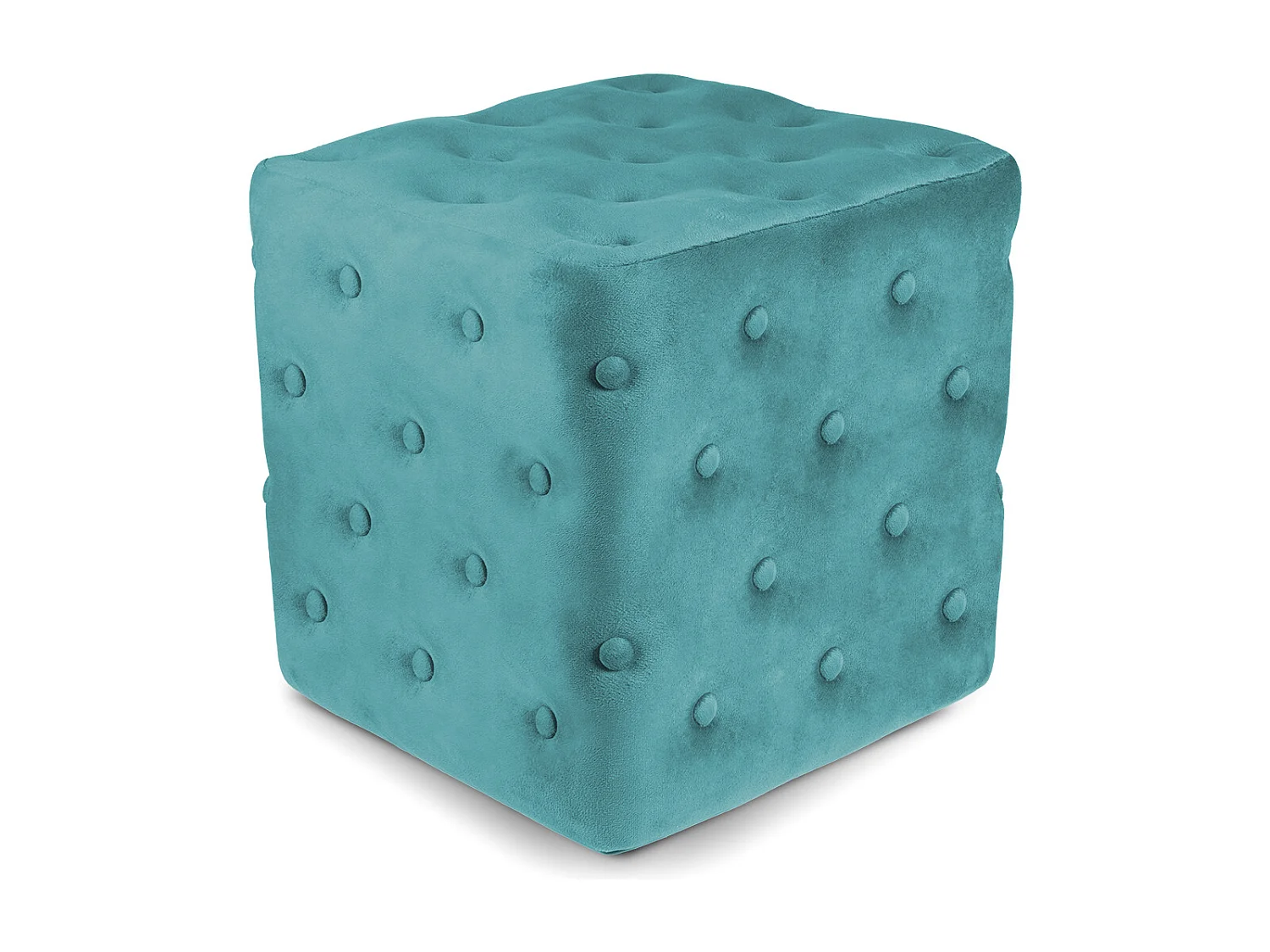 Pouf poggiapiedi quadrato, pouf divano in velluto verde petrolio mod. Otto