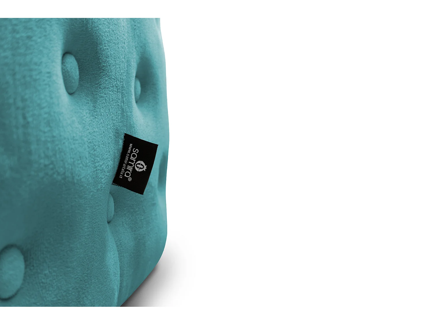 Pouf poggiapiedi quadrato, pouf divano in velluto verde petrolio mod. Otto