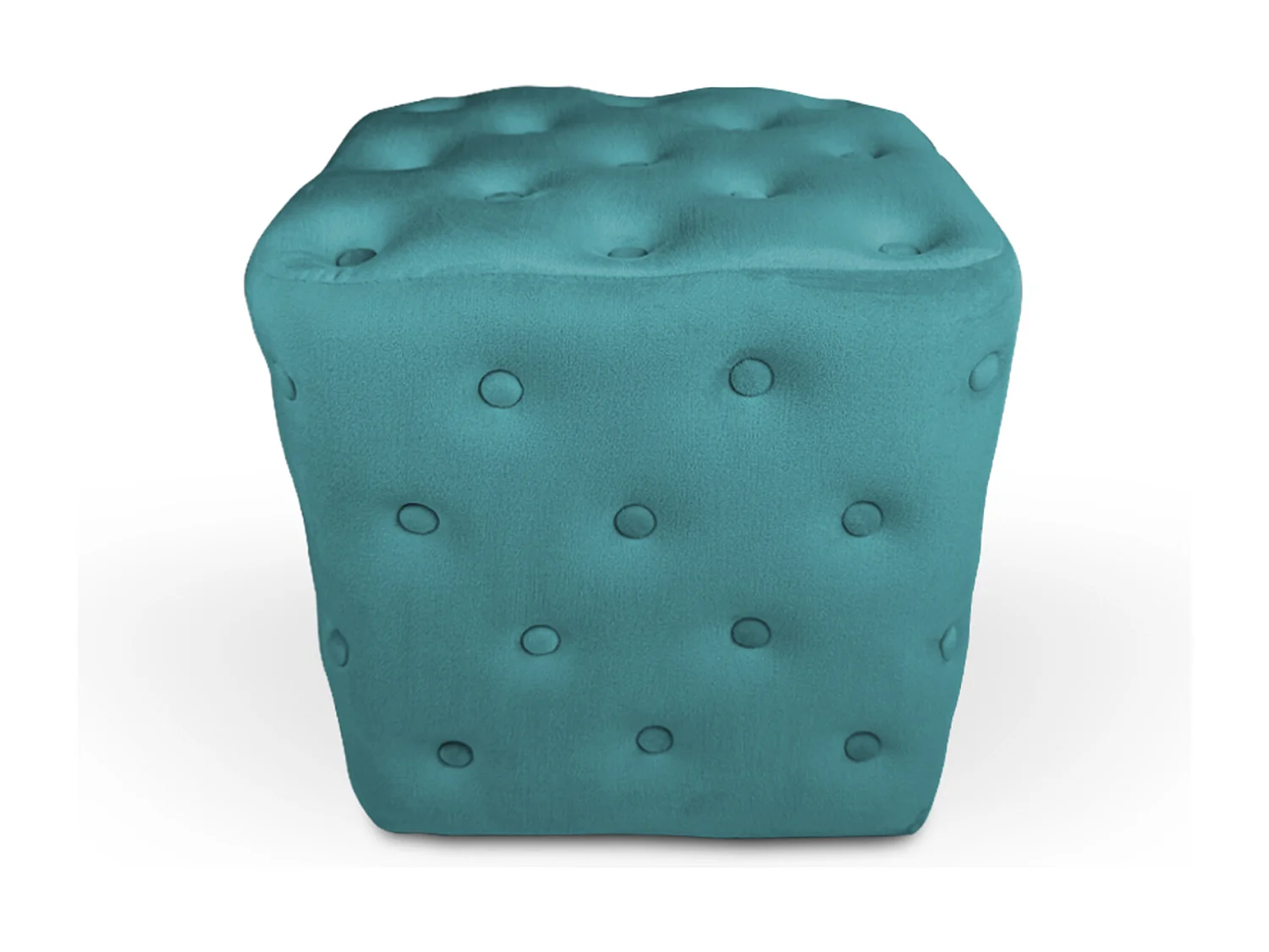 Pouf poggiapiedi quadrato, pouf divano in velluto verde petrolio mod. Otto