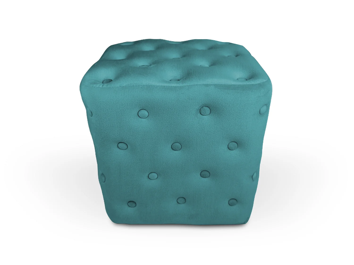 Pouf poggiapiedi quadrato, pouf divano in velluto verde petrolio mod. Otto