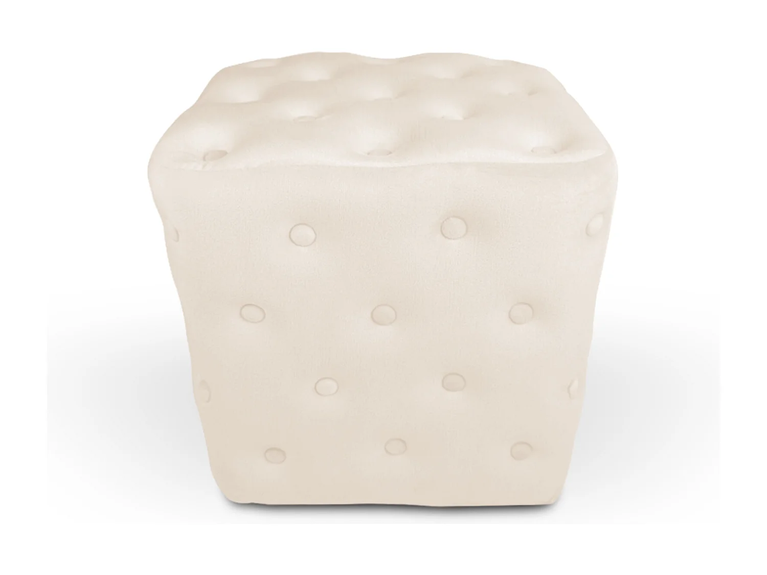 Pouf poggiapiedi quadrato, pouf divano in velluto beige mod. Otto