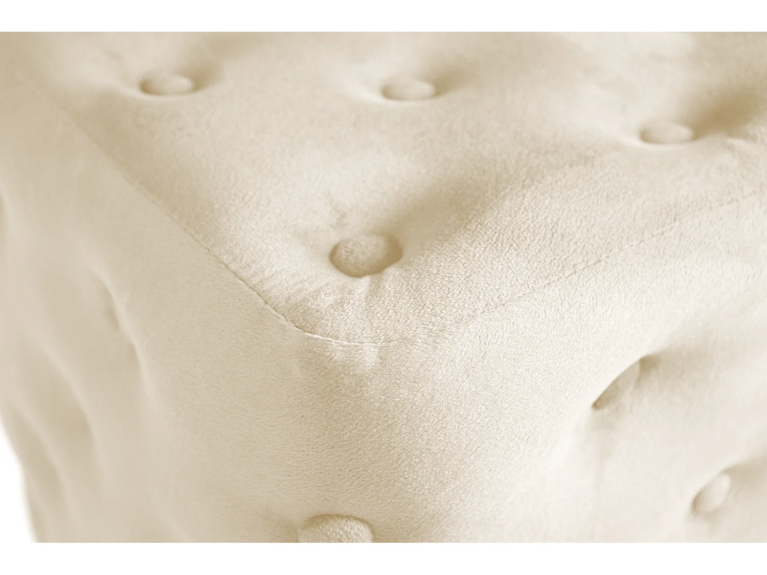 Pouf poggiapiedi quadrato, pouf divano in velluto beige mod. Otto