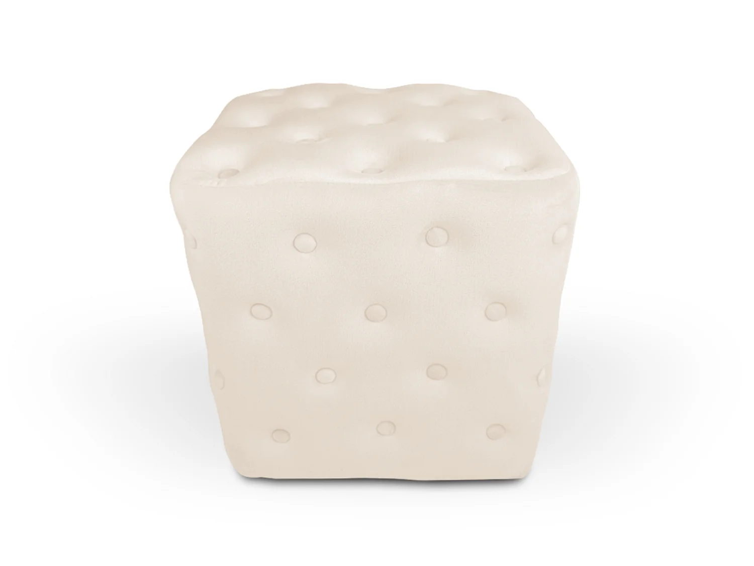 Pouf poggiapiedi quadrato, pouf divano in velluto beige mod. Otto