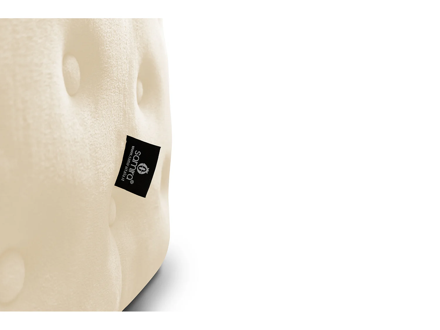 Pouf poggiapiedi quadrato, pouf divano in velluto beige mod. Otto