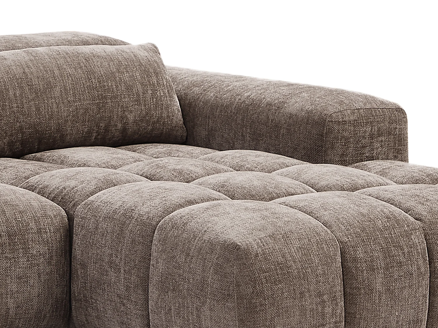 Divano angolo a destra in Tessuto testurizzato Tortora  - LOPONZA