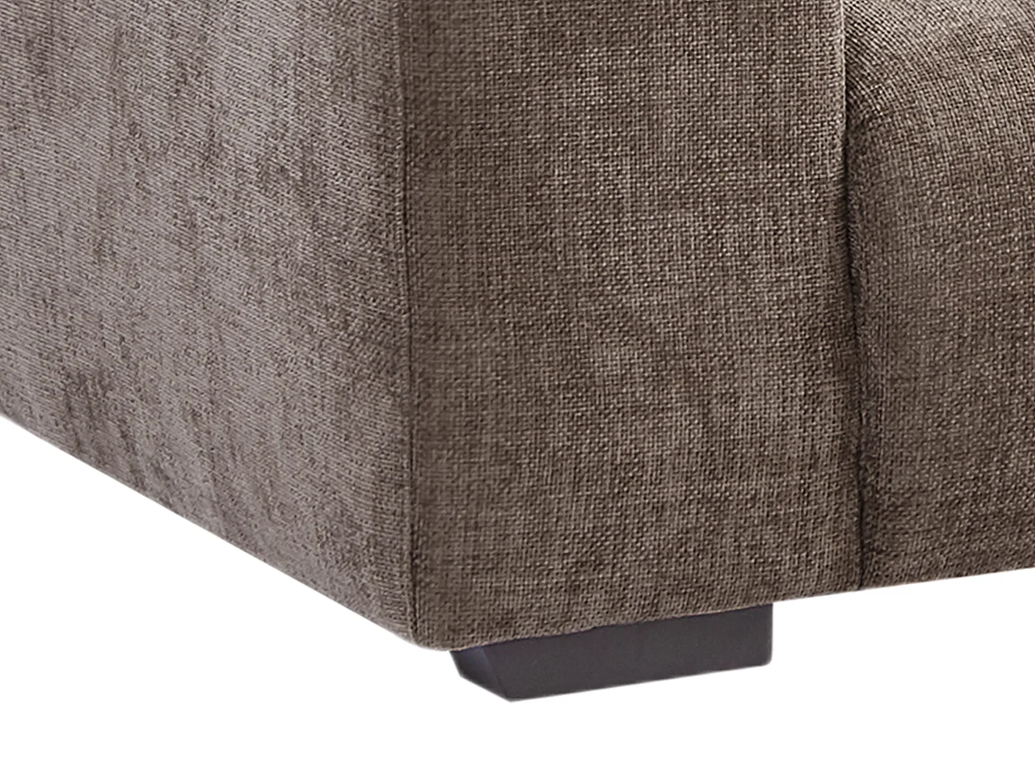 Canapé d'angle droit en tissu texturé taupe LOPONZA