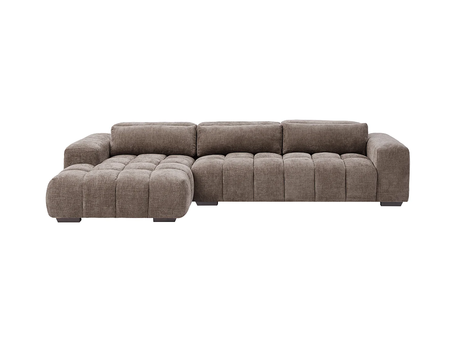 Canapé d'angle gauche en tissu texturé taupe LOPONZA