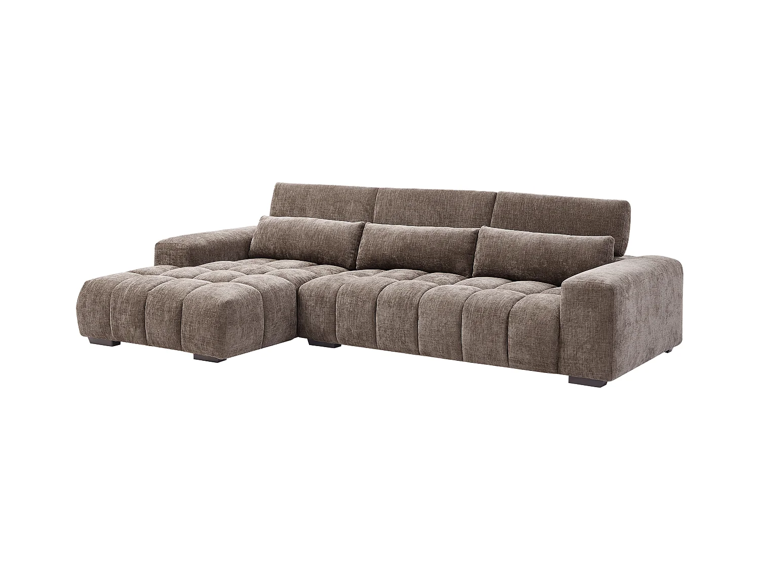 Canapé d'angle gauche en tissu texturé taupe LOPONZA