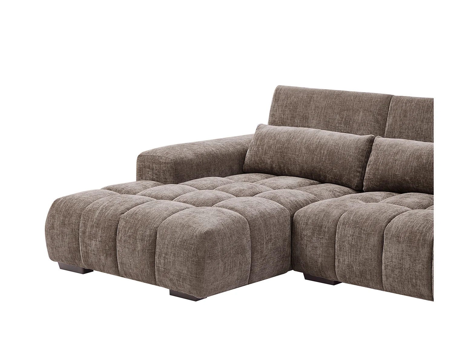 Canapé d'angle gauche en tissu texturé taupe LOPONZA