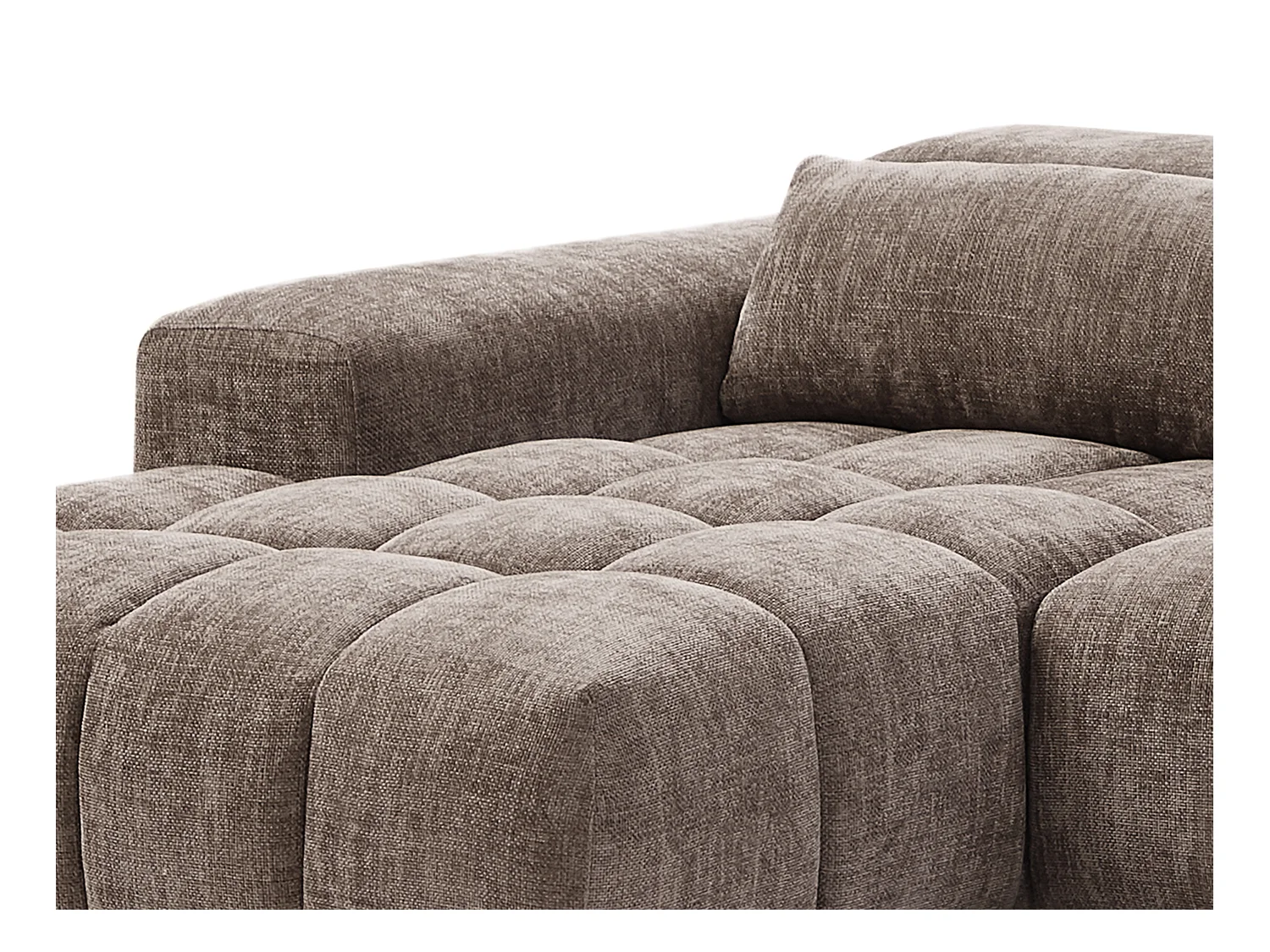 Canapé d'angle gauche en tissu texturé taupe LOPONZA
